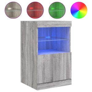 vidaXL sk&aelig;nk med LED-lys 41x37x67 cm gr&aring; sonoma-eg