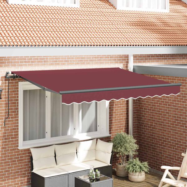 vidaXL Utr&aelig;kkelig Markise Bordeaux 300 x 200 cm Stof