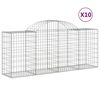 vidaXL buede gabionkurve 10 stk. 200x50x80/100 cm galvaniseret jern