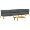 vidaXL Sofa S&aelig;t 4 stk. Antracit Massivt Akacietr&aelig;