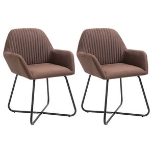 vidaXL spisebordsstole 2 stk. stof brun