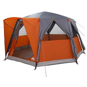 vidaXL Cabin Telt 6-Personer med tag Gr&aring; og orange 425 x 396 x 222 cm