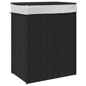vidaXL vasket&oslash;jskurv med l&aring;g 46x33x60 cm polyrattan sort