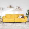 vidaXL Sofa med pude Lys Gul 250 x 188 x 76 cm Velourstof