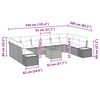 vidaXL Havesofa S&aelig;t med pude 11 pcs beige og lysegr&aring; Poly rattan