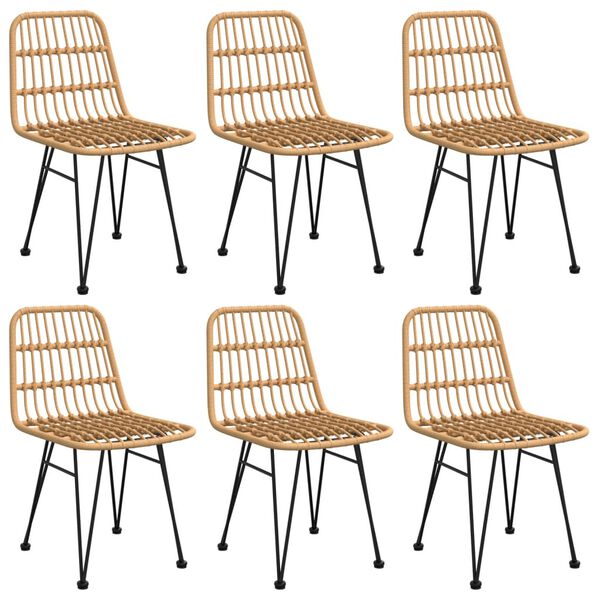 vidaXL spisebordssæt til haven 7 dele polyrattan