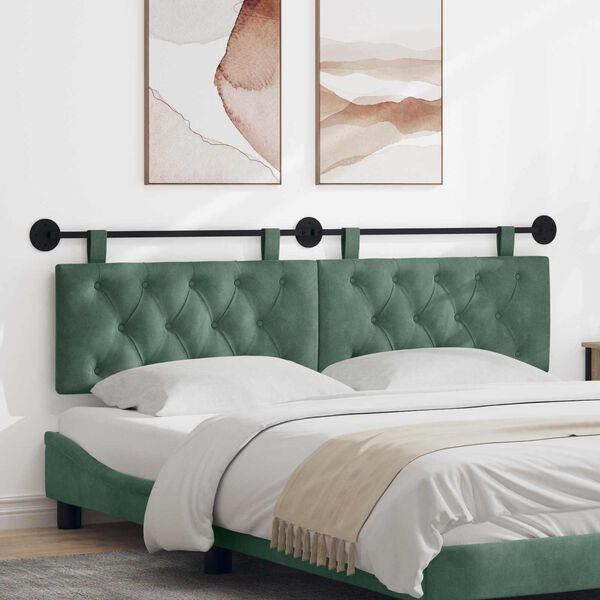 vidaXL H&aelig;ngende Hovedgavl V&aelig;gmonteret Havgr&oslash;n 170 x 55 x 7 cm Fl&oslash;jl