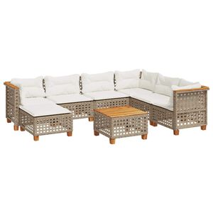 vidaXL sofas&aelig;t til haven 8 dele med hynder polyrattan beige