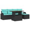 vidaXL Havesofa S&aelig;t 6 stk. Sort Poly rattan