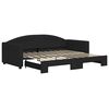 vidaXL daybed med udtr&aelig;k 90x190 cm stof sort