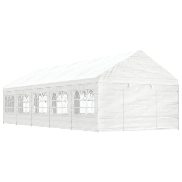 vidaXL pavillon med tag 11,15x4,08x3,22 m polyethylen hvid