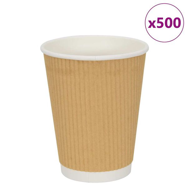 vidaXL kaffekopper af papir 500 stk. 12oz 300ml brun