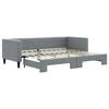 vidaXL daybed med udtr&aelig;k 80x200 cm stof lysegr&aring;