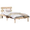 vidaXL Sengestel med hovedg&aelig;rde Brun 75 x 190 cm Massivt fyrretr&aelig;