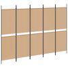 vidaXL 5-panel rumdeler Beige 250 x 180 cm Stof