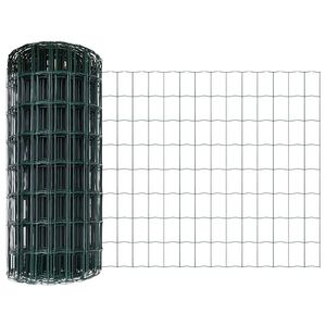 vidaXL Eurohegn med stolpe 10 x 0,8 m PVC-belagt st&aring;l Gr&oslash;n Mesh