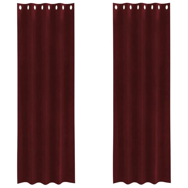 vidaXL Mørklægningsgardiner 2 pcs Vinrød 140 x 260 cm Fløjl
