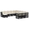 vidaXL Havesofa S&aelig;t 12 stk. Sort polyrattan