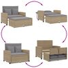 vidaXL 2-personers havesofa med hynder polyrattan beige