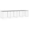 vidaXL h&oslash;nsebur med tag 403x98x90 cm galvaniseret st&aring;l lysegr&aring;