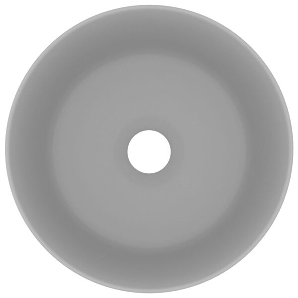 vidaXL luksuriøs håndvask 40x15 cm rund keramik mat lysegrå