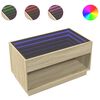 vidaXL sofabord med Infinity LED-lys 90x50x50 cm sonoma-eg
