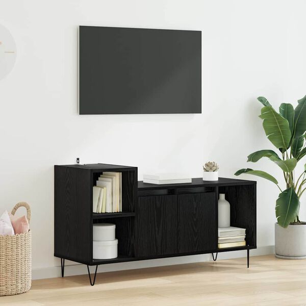 vidaXL TV-skab Sort eg 100 x 35 x 55 cm Konstrueret tr&aelig;