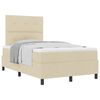 vidaXL Box spring seng med hovedg&aelig;rde Creme 120 x 190 cm Stof