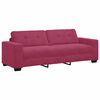 vidaXL Sofa 3 pcs Vindrød Linned-blandet stof