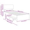 vidaXL Sengestel med hovedg&aelig;rde Beton Gr&aring; 90 x 190 cm Konstrueret tr&aelig;