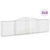 vidaXL buede gabionkurve 10 stk. 400x30x100/120 cm galvaniseret jern