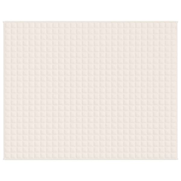 vidaXL tyngdet&aelig;ppe 235x290 cm 11 kg stof lys cremefarve