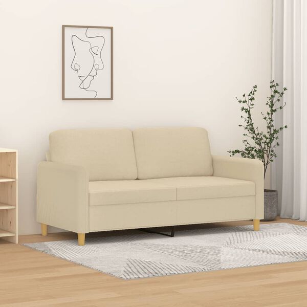 vidaXL 2-personers sofa 140 cm stof cremefarvet