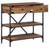 vidaXL Konsolbord med skuffe med hylde Brun 100 x 34,5 x 75 cm tr&aelig;