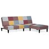 vidaXL 2-personers sovesofa med fodskammel stof flerfarvet
