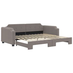 vidaXL daybed med udtr&aelig;k 80x200 cm stof gr&aring;brun