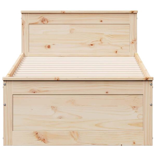 vidaXL sengeramme m. sengegavl 75x190 cm uden madras massivt fyr