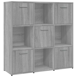 vidaXL bogreol 90x30x90 cm konstrueret tr&aelig; gr&aring; sonoma-eg