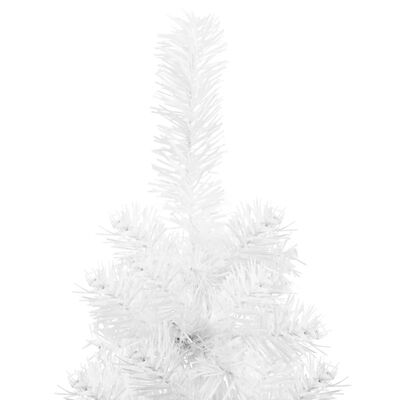vidaXL kunstigt halvt juletræ med juletræsfod 120 cm smalt hvid
