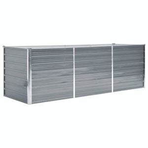 vidaXL forh&oslash;jet plantekasse 240x80x77 cm galvaniseret st&aring;l gr&aring;