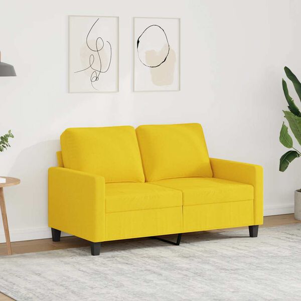vidaXL 2-personers sofa 120 cm stof lysegul