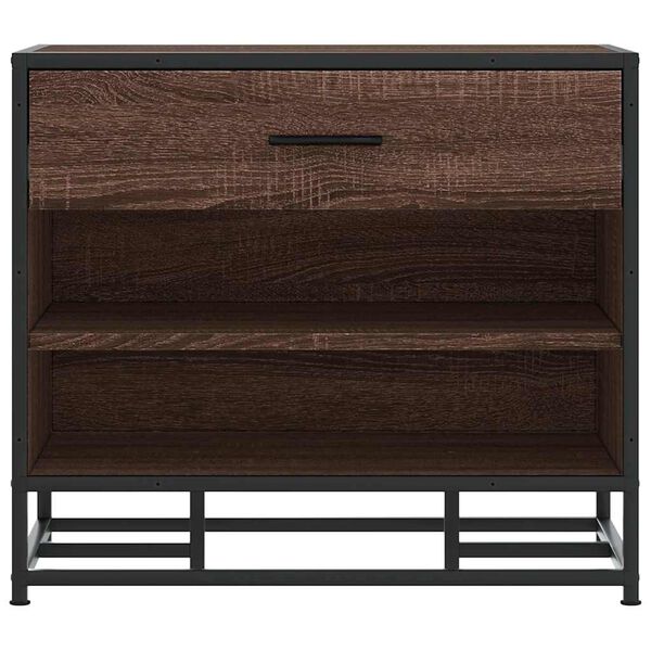 vidaXL skobænk 60x40x53,5 cm konstrueret træ metal brun egetræsfarve