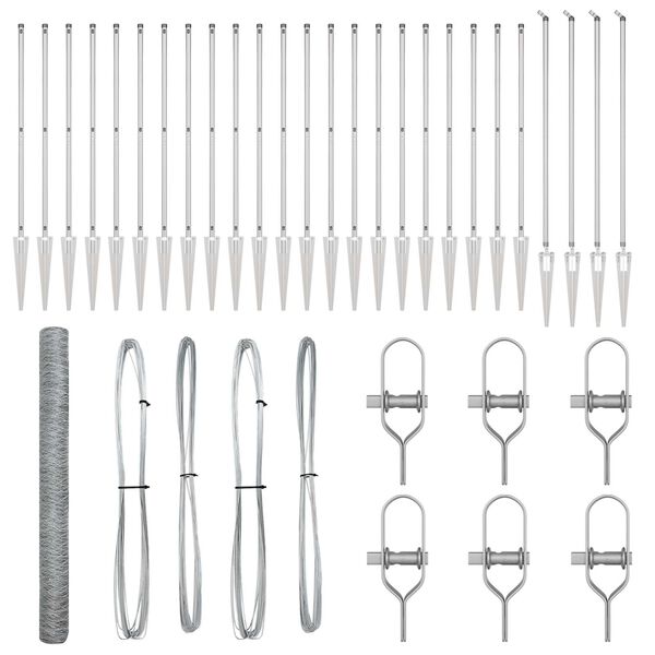 vidaXL Hegnsp&aelig;l S&oslash;lv 50 x 1,5 m (36 mm net) St&aring;l