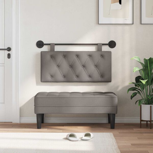 vidaXL H&aelig;ngende Hovedgavl V&aelig;gmonteret Gr&aring;brun 100 x 55 x 7 cm Stof