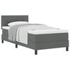 vidaXL Box spring seng med hovedg&aelig;rde M&oslash;rkegr&aring; 90 x 190 cm Stof