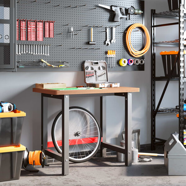 vidaXL arbejdsb&aelig;nk 100x60x83 cm massivt b&oslash;getr&aelig; rektangul&aelig;r