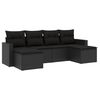 vidaXL sofas&aelig;t til haven 6 dele med hynder polyrattan sort