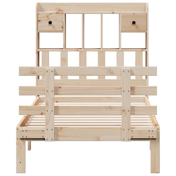 vidaXL seng med reol uden madras 90x190 cm massivt fyrretr&aelig;