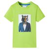 Kort&aelig;rmet T-shirt til b&oslash;rn str. 116 limegr&oslash;n