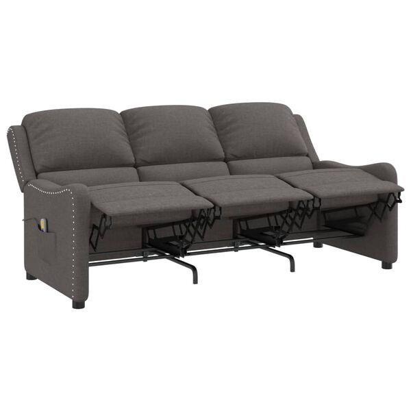 vidaXL 3-personers massagestol stof mørkegrå